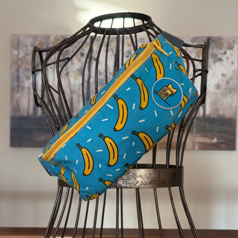 Mokuyobi Blue Yellow Banana Print Chest/Fanny Pack Made In USA UNISEX